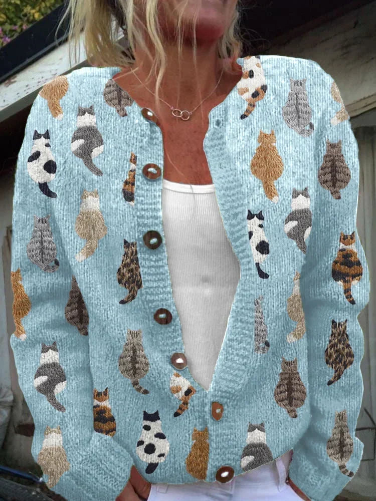 Moxley | Veste en tricot vintage à motifs floraux