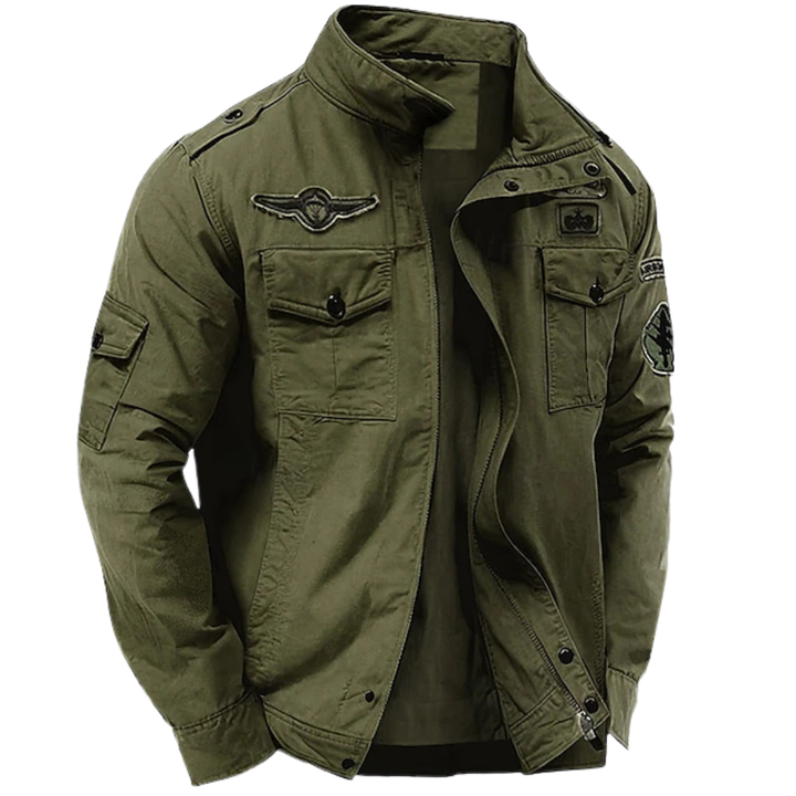 VESTE MILITAIRE À COL MONTANT
