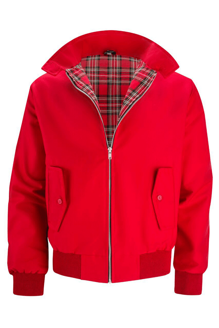 Veste Harrington Classique pour Hommes à Doublure Tartan