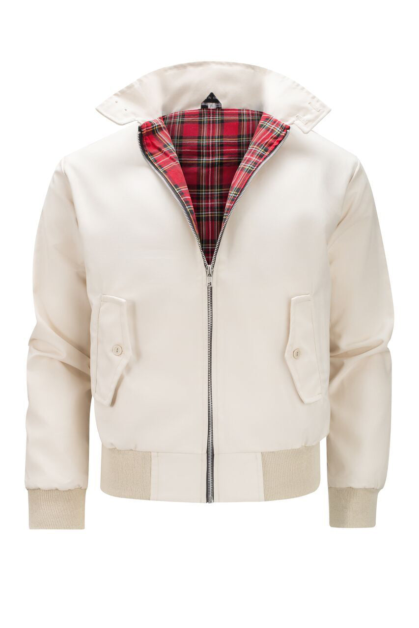 Veste Harrington Classique pour Hommes à Doublure Tartan