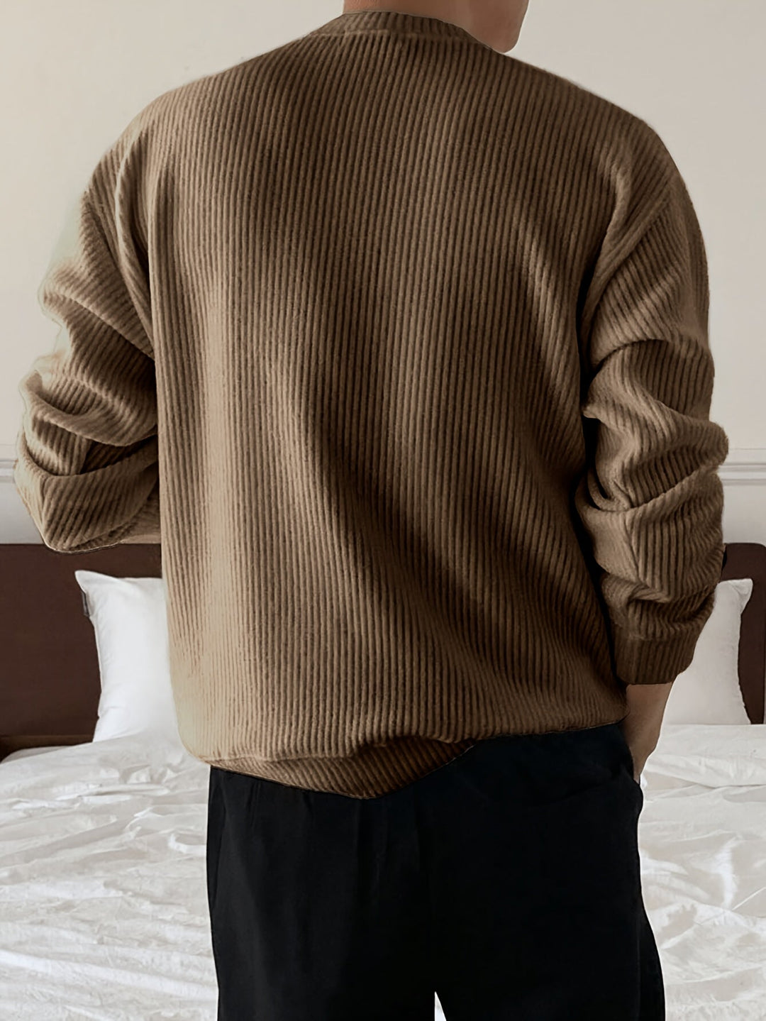 PULL CÔTELÉ OVERSIZE HOMME