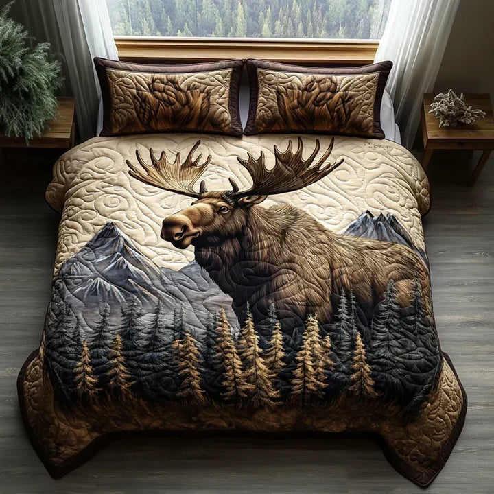 Ensemble couvre-lit matelassé 3 pièces - Animaux de la Forêt