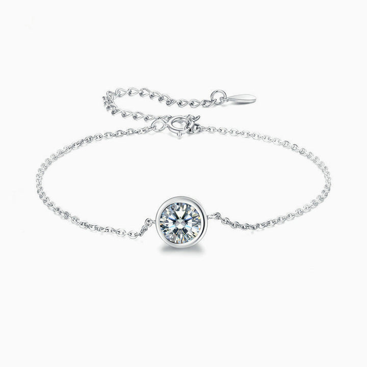Lumière | Bracelet Chaîne Délicat à Cristal Solitaire Serti Clos