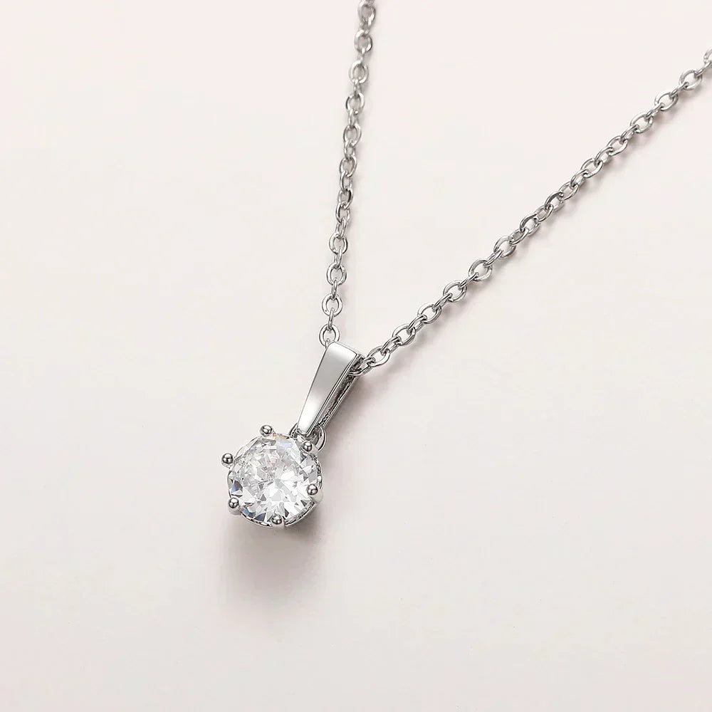 Collier Pendentif Classique en Zirconium