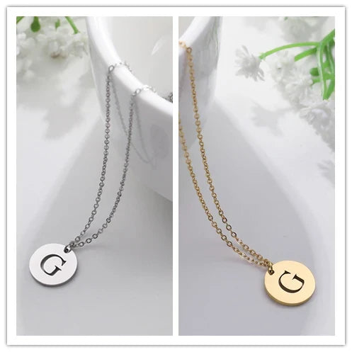 Collier Pendentif Lettre en Or Élégant