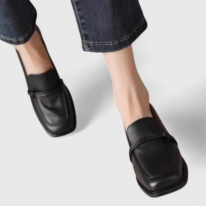 Yolande | Mocassins Bout Carré qui Tiennent au Talon