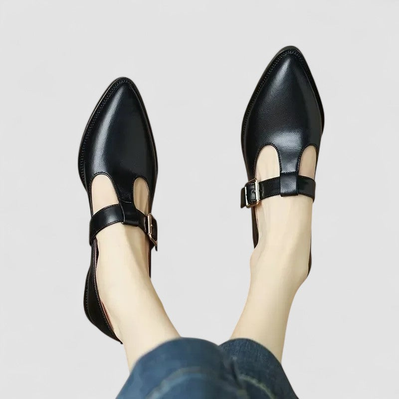 Sylviane | Souliers Tressés Bout Fermé à Talon Carré