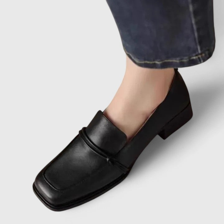 Yolande | Mocassins Bout Carré qui Tiennent au Talon
