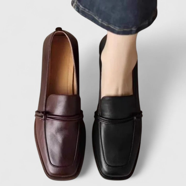 Yolande | Mocassins Bout Carré qui Tiennent au Talon