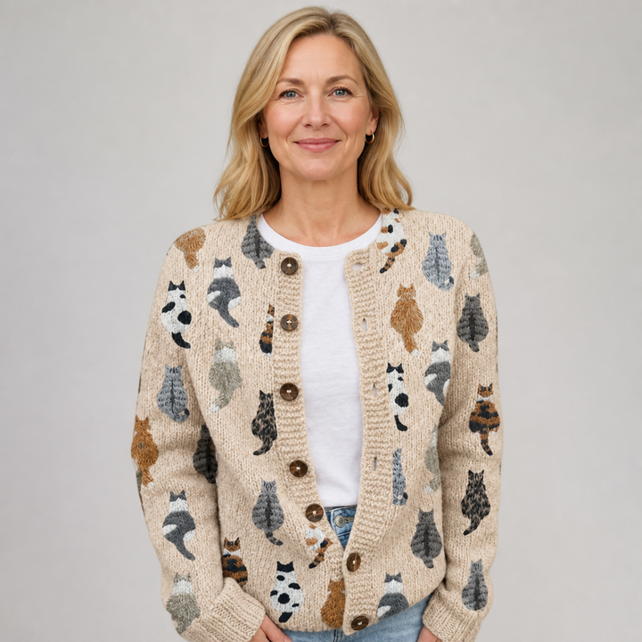 Moxley | Veste en tricot vintage à motifs floraux